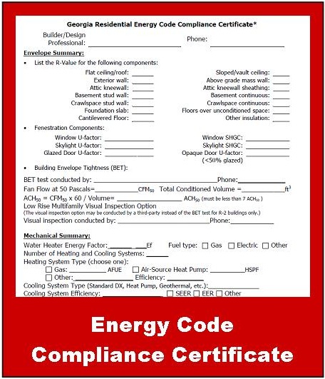 Georgia Energy Code Compliance Certficate Stamp